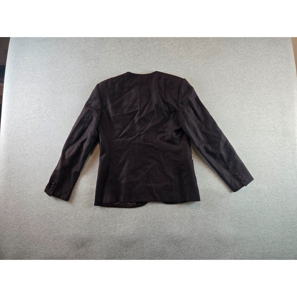 Vintage Burberry Jacket Womens 42 / US 8 Wool Cashmere Checkered 4 Button 80's - Picture 2 of 14